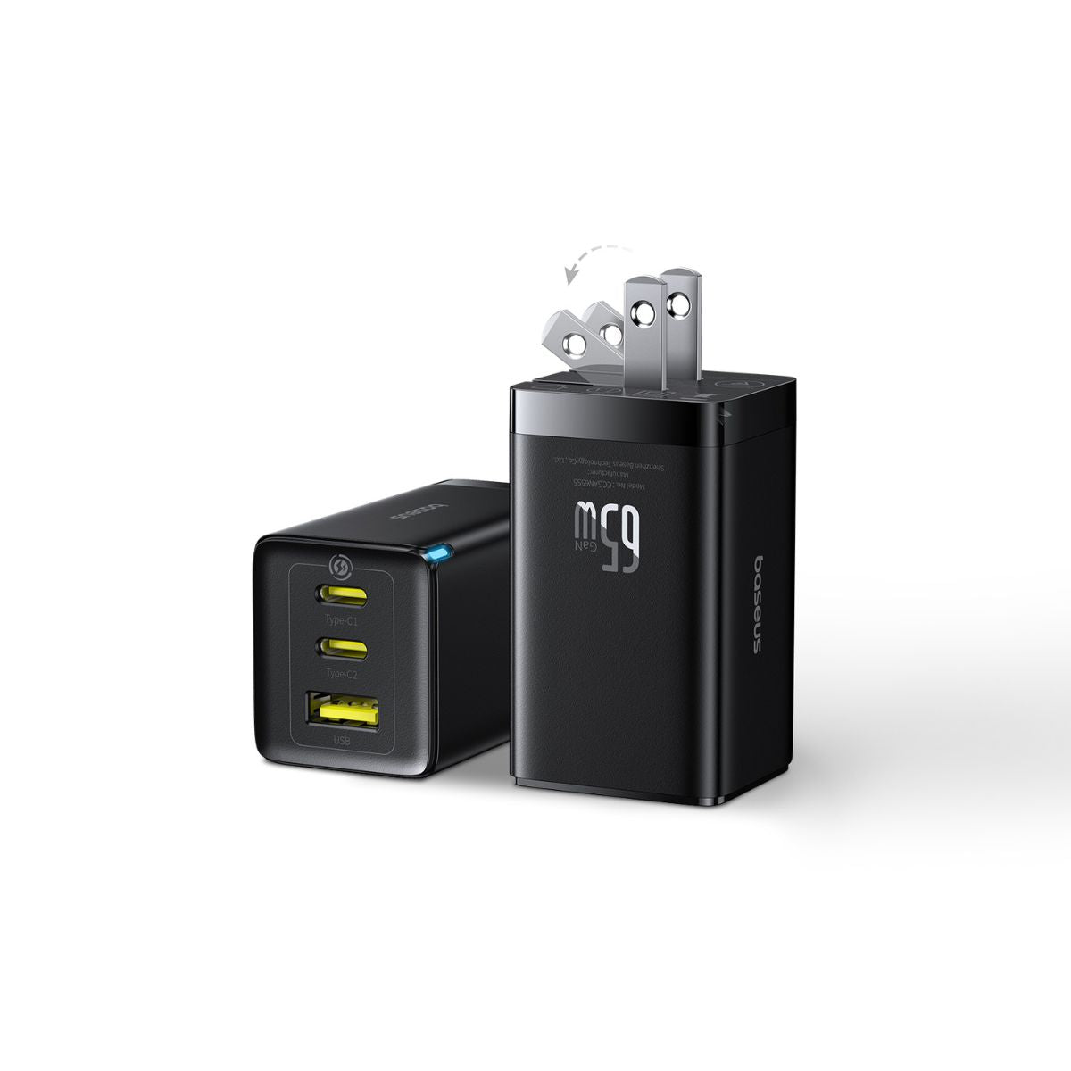 Baseus GaN5 Pro 2 Pack Fast Charger 2C+U 65W - Image 3