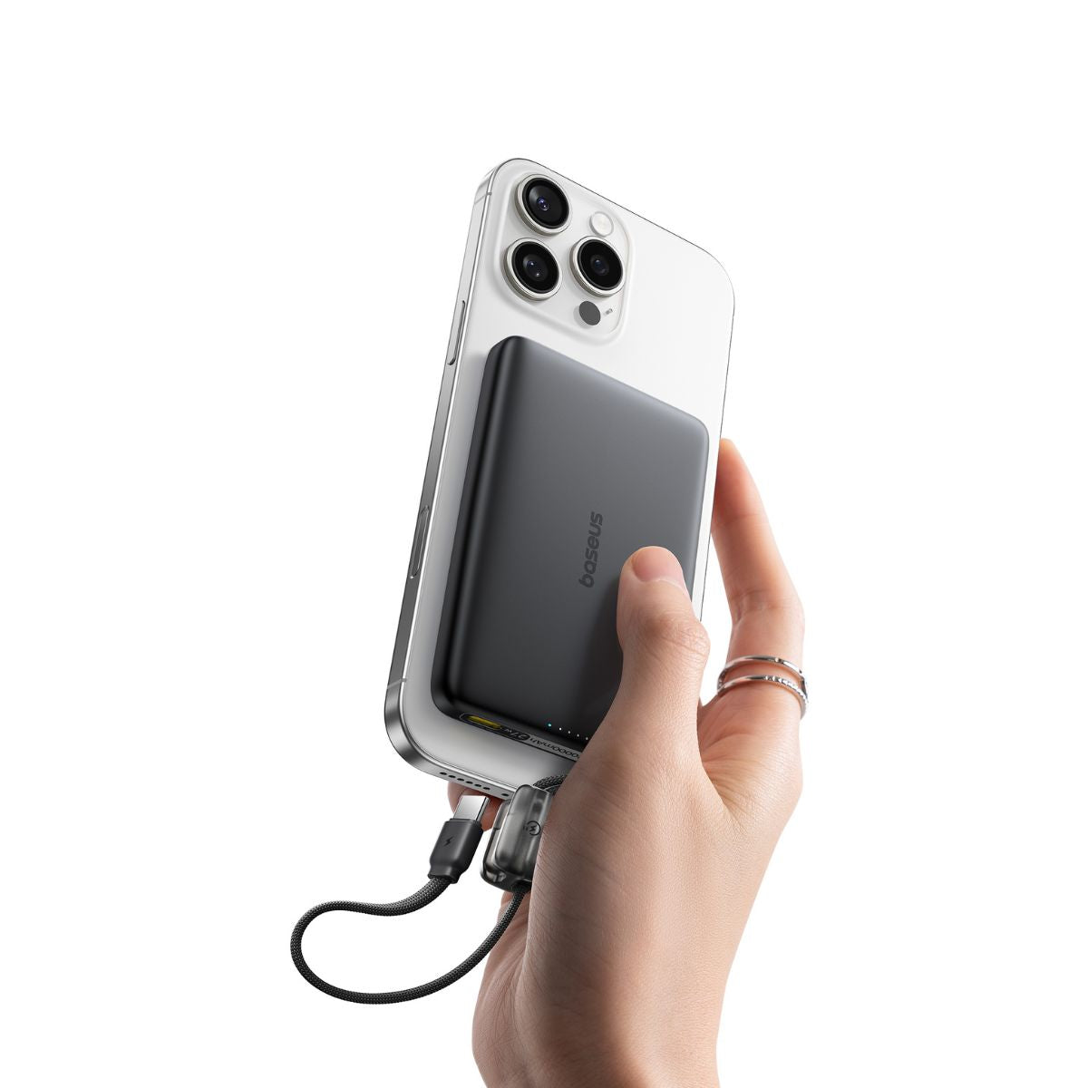Baseus PicoGo AM41 Magnetic Power Bank with Built-in Cable 10000mAh 27W - Image 4
